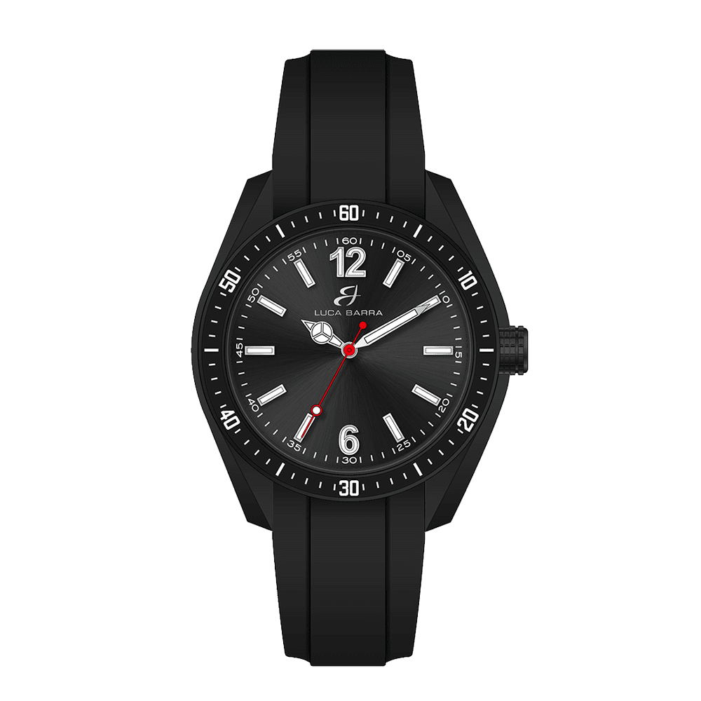 MONTRE EN SILICONE NOIR POUR HOMMES