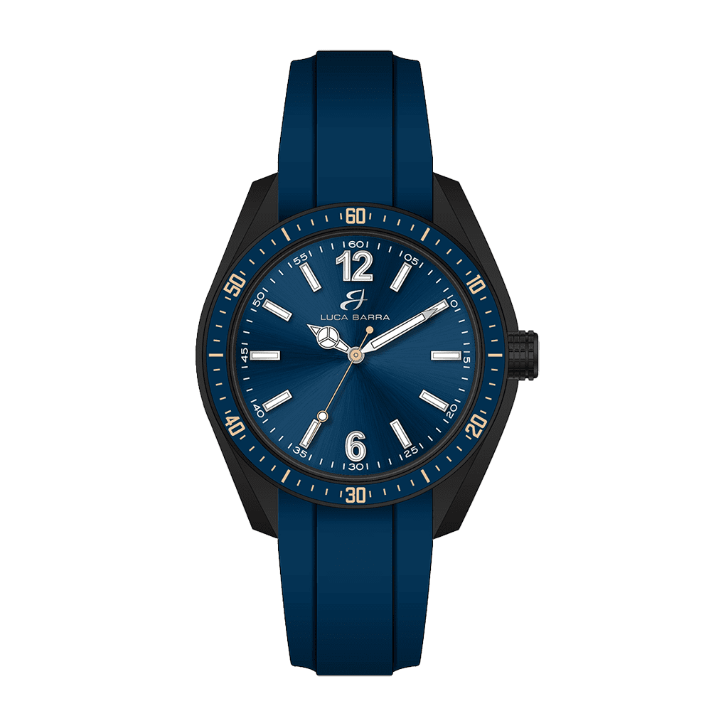 MONTRE EN SILICONE BLEU POUR HOMMES