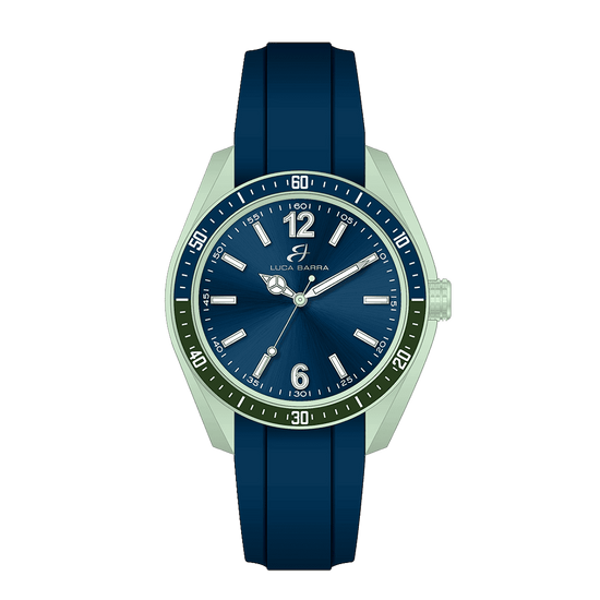 MONTRE HOMME EN SILICONE BLEU ET VERT