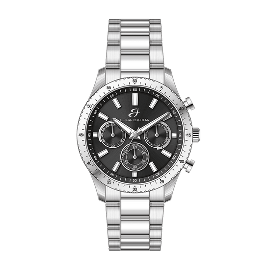 MONTRE HOMME EN ACIER CADRAN NOIR