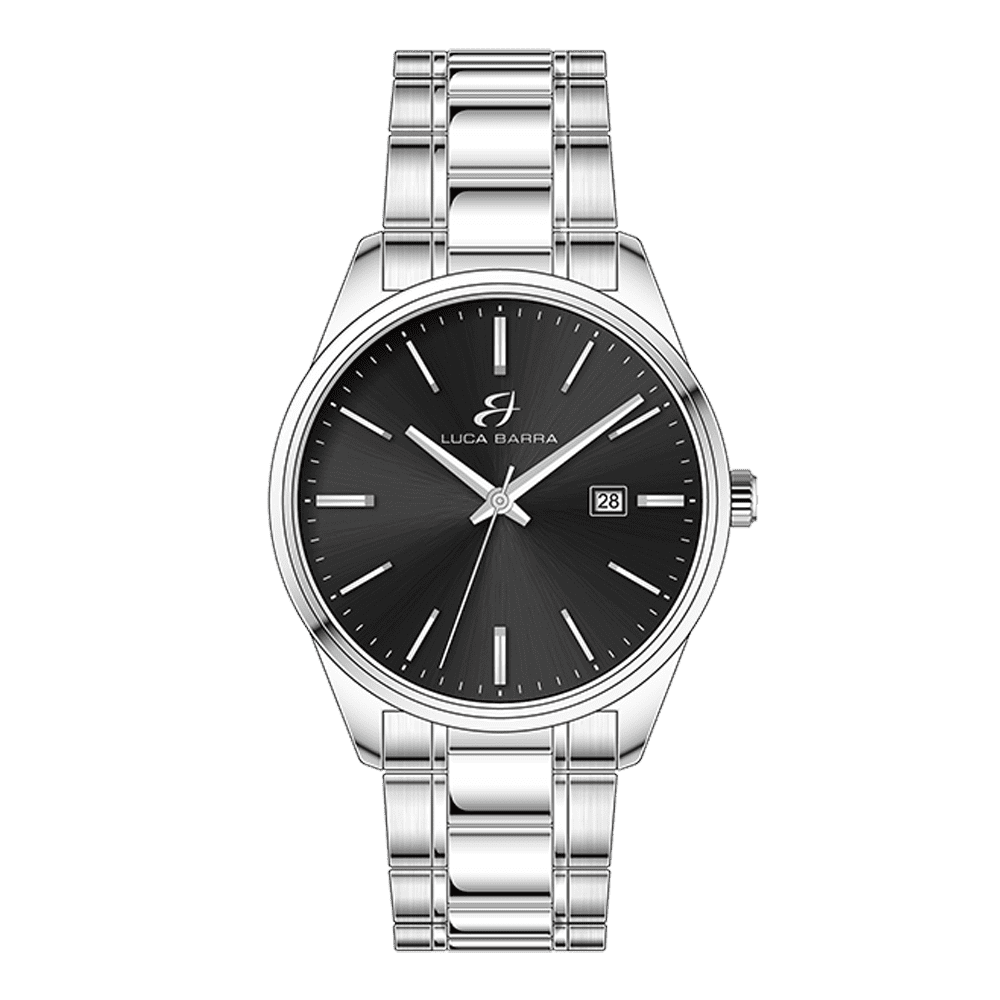 MONTRE HOMME EN ACIER CADRAN NOIR