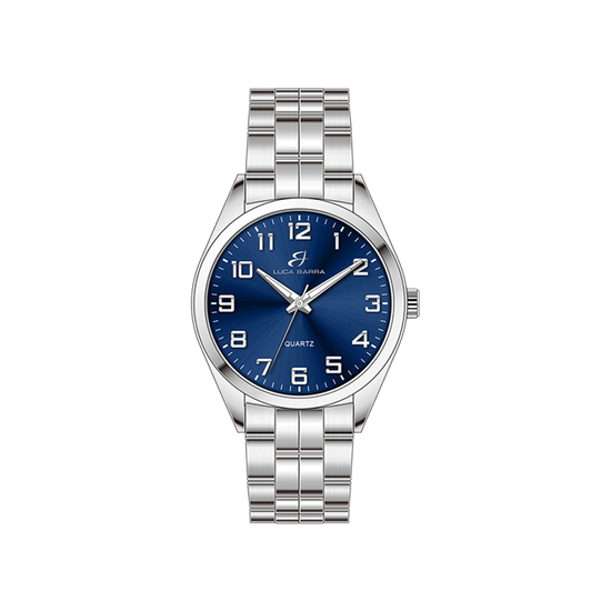 MONTRE HOMME EN ACIER CADRAN BLEU