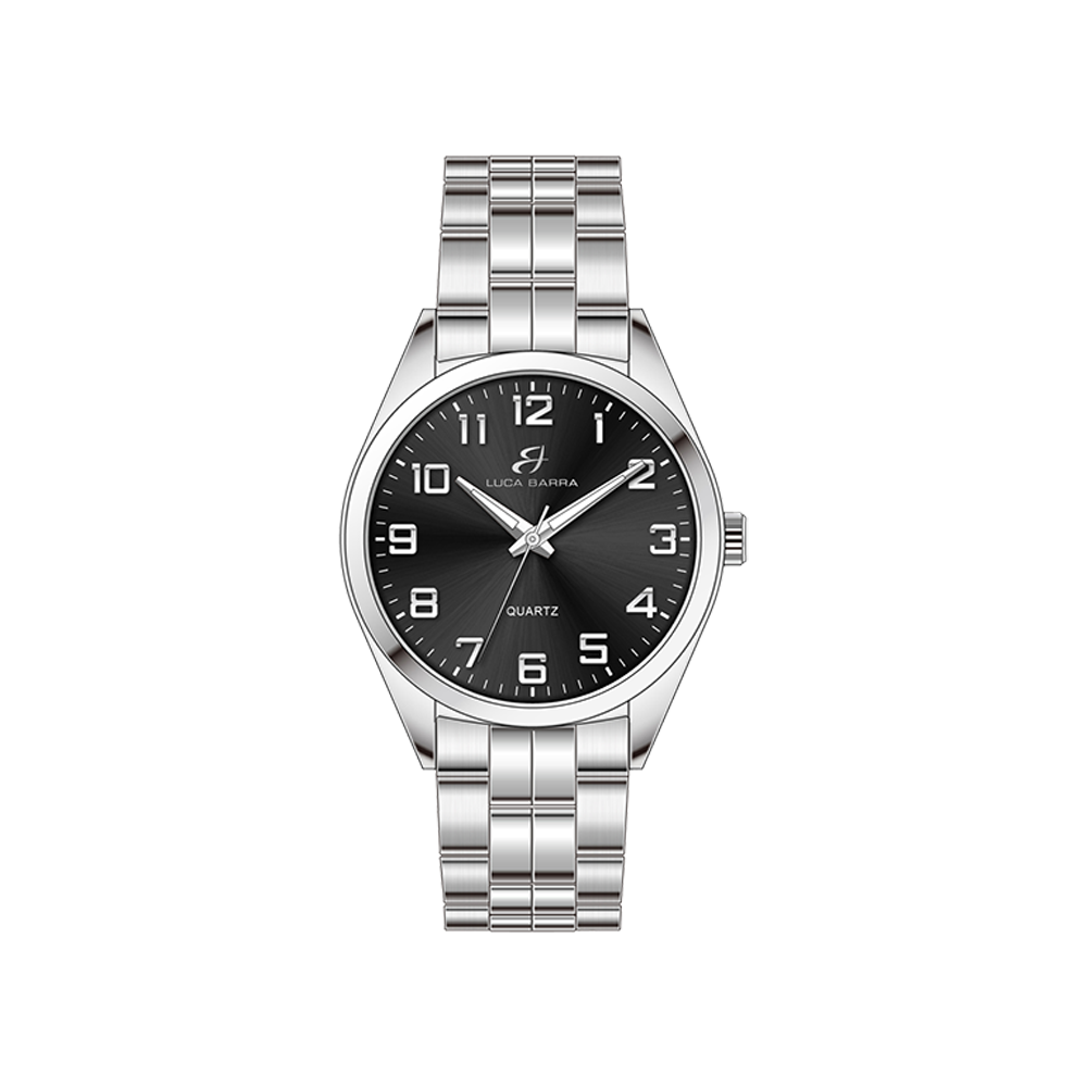 MONTRE HOMME EN ACIER CADRAN NOIR