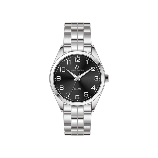 MONTRE HOMME EN ACIER CADRAN NOIR