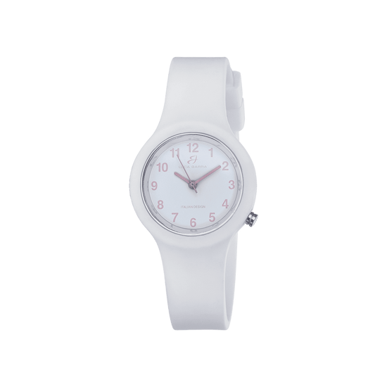 MONTRE POUR FEMMES EN SILICONE BLANC CADRAN BLANC