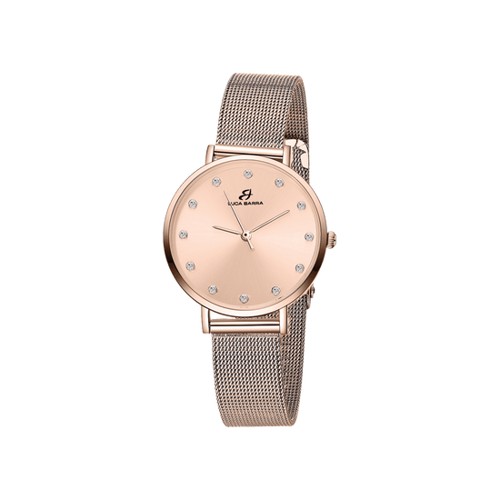 MONTRE POUR FEMMES AVEC BOÎTIER EN ACIER ROSE