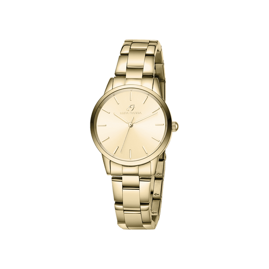 MONTRE FEMME EN ACIER AVEC BOÎTIER EN ACIER PLAQUÉ OR