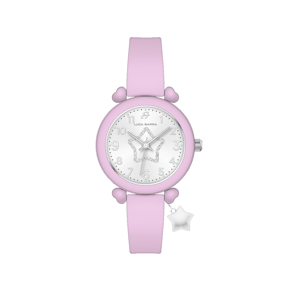 MONTRE EN SILICONE POUR FEMMES LILAS ET ÉTOILE