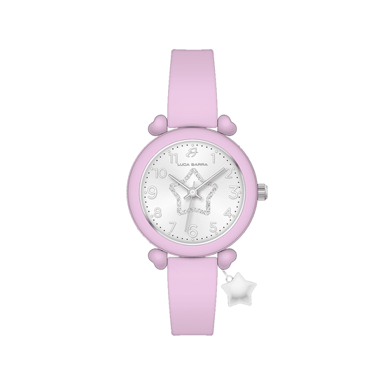 MONTRE EN SILICONE POUR FEMMES LILAS ET ÉTOILE