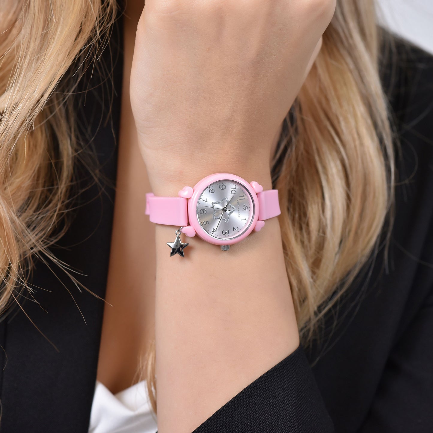 MONTRE EN SILICONE POUR FEMMES LILAS ET ÉTOILE