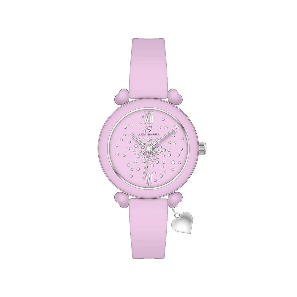 MONTRE FEMME EN SILICONE LILAS ET CRISTAUX BLANCS