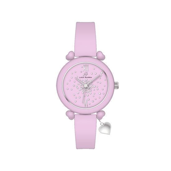 MONTRE FEMME SILICONE LILAS ET CRISTAUX BLANCS Luca Barra