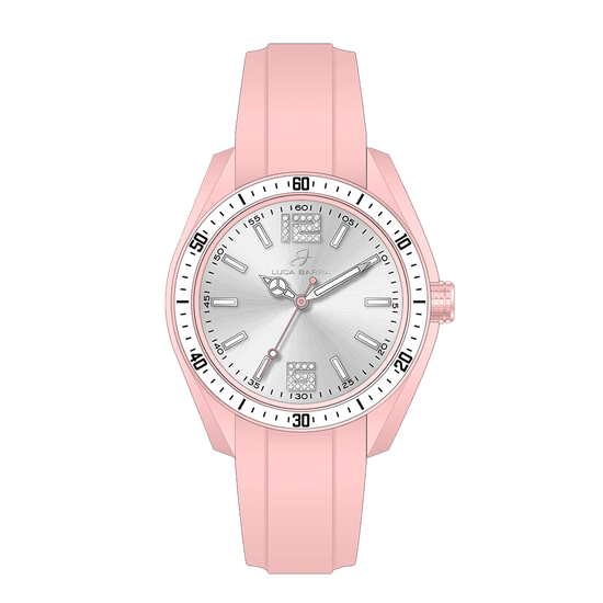 MONTRE FEMME EN SILICONE ROSE ET BLANC Luca Barra