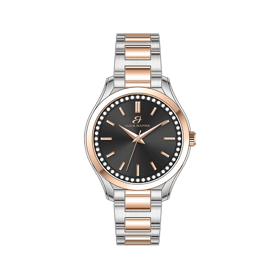 MONTRE POUR FEMME EN ACIER NOIR ET IP GOLD Luca Barra