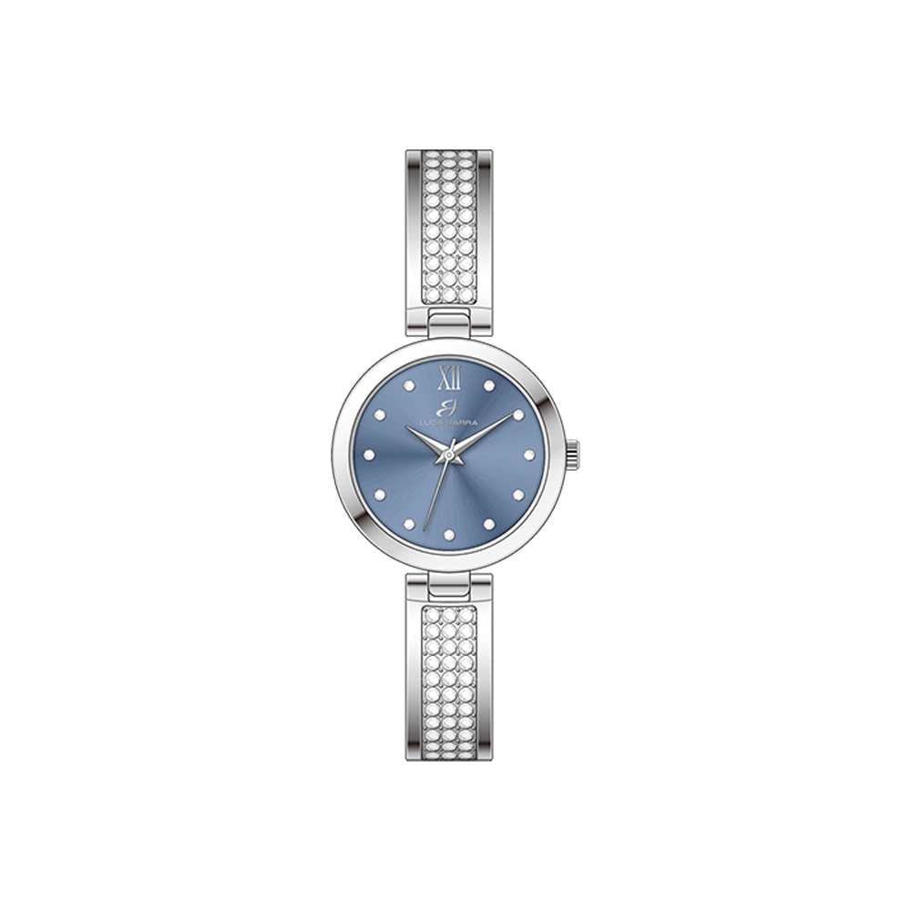 MONTRE FEMME EN ACIER CRISTAUX ET CADRAN CELESTE Luca Barra