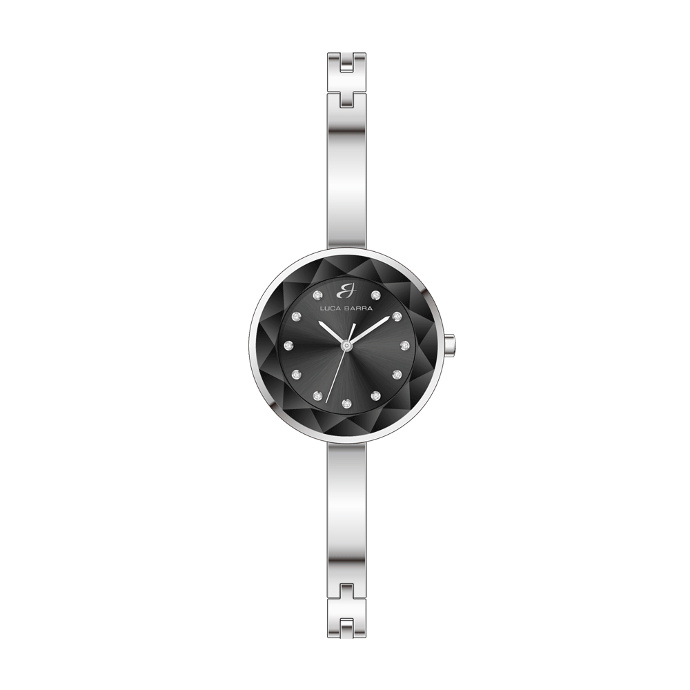 MONTRE FEMME EN ACIER CADRAN NOIR