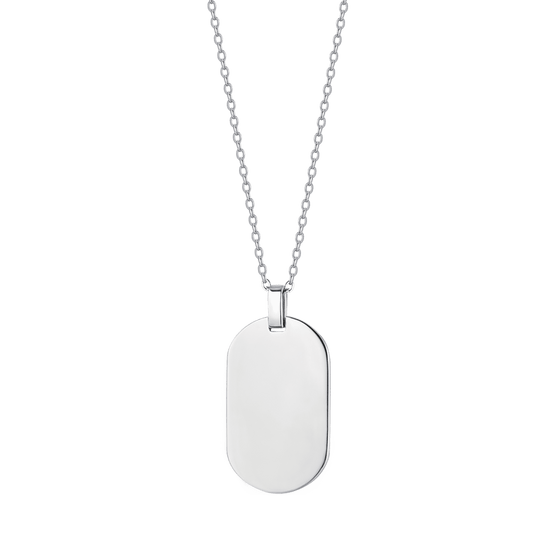 COLLIER EN ACIER POUR HOMME AVEC PLAQUE PERSONNALISABLE