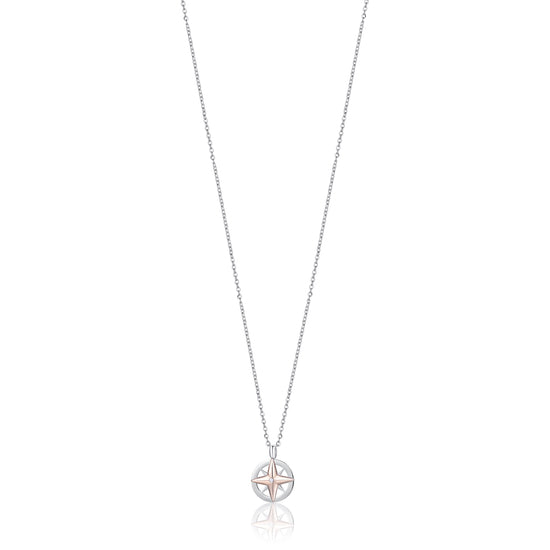 COLLIER HOMME EN ACIER AVEC IP ROSE WIND ROSE