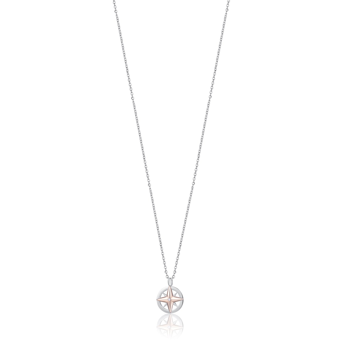 COLLIER D'ACIER POUR HOMME AVEC LA ROSE DES VENTS Luca Barra