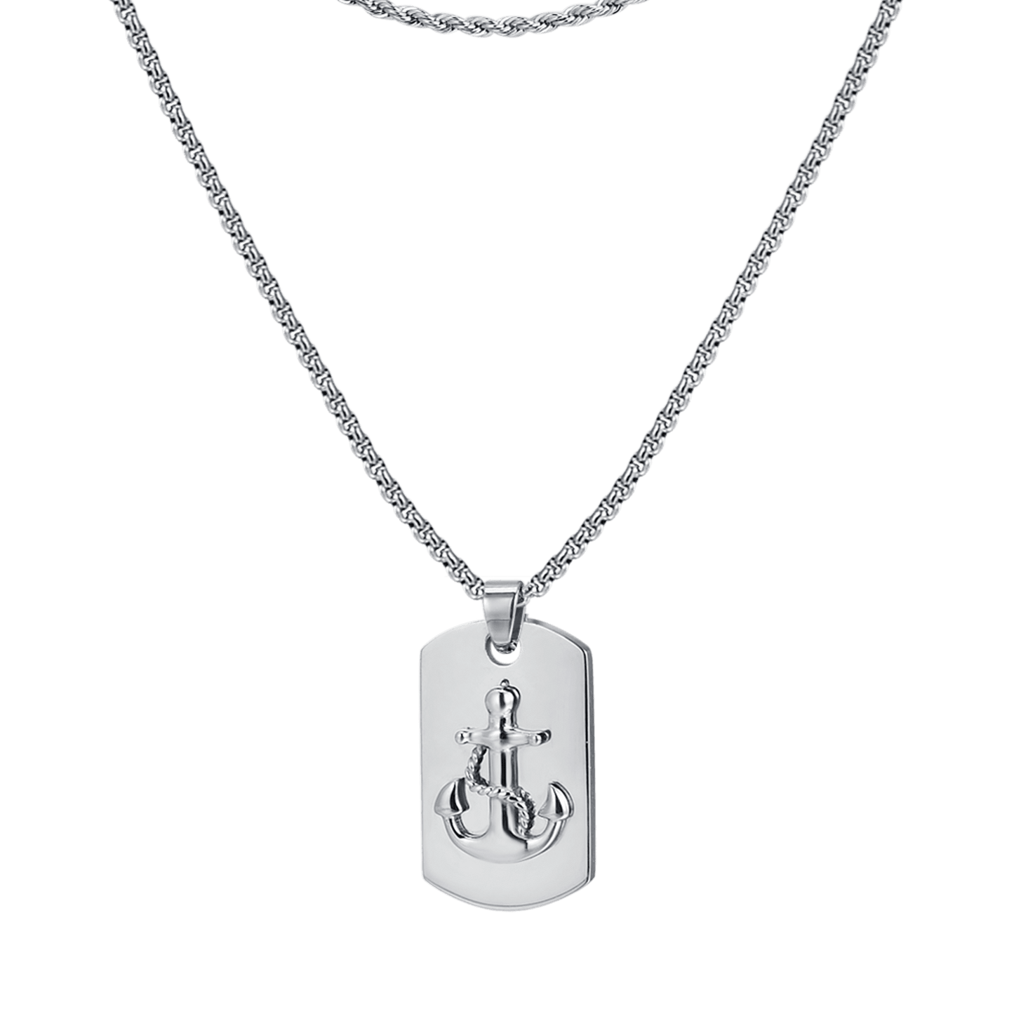 COLLIER EN ACIER POUR HOMMES AVEC PLAQUE D'ANCRAGE