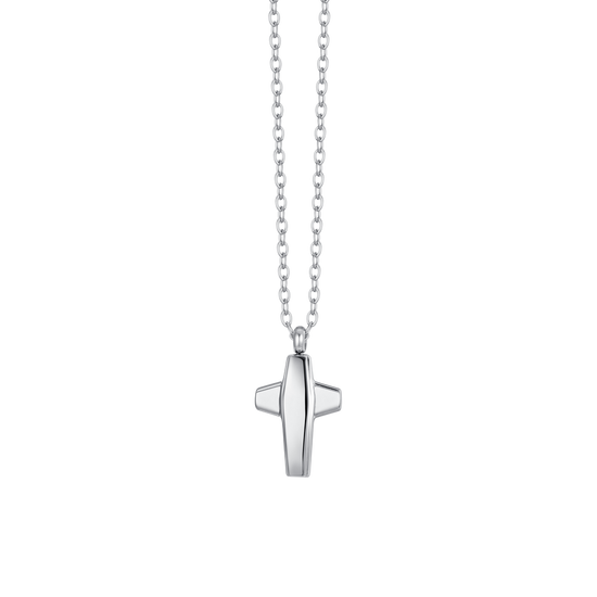 COLLIER EN ACIER POUR HOMMES AVEC CROIX