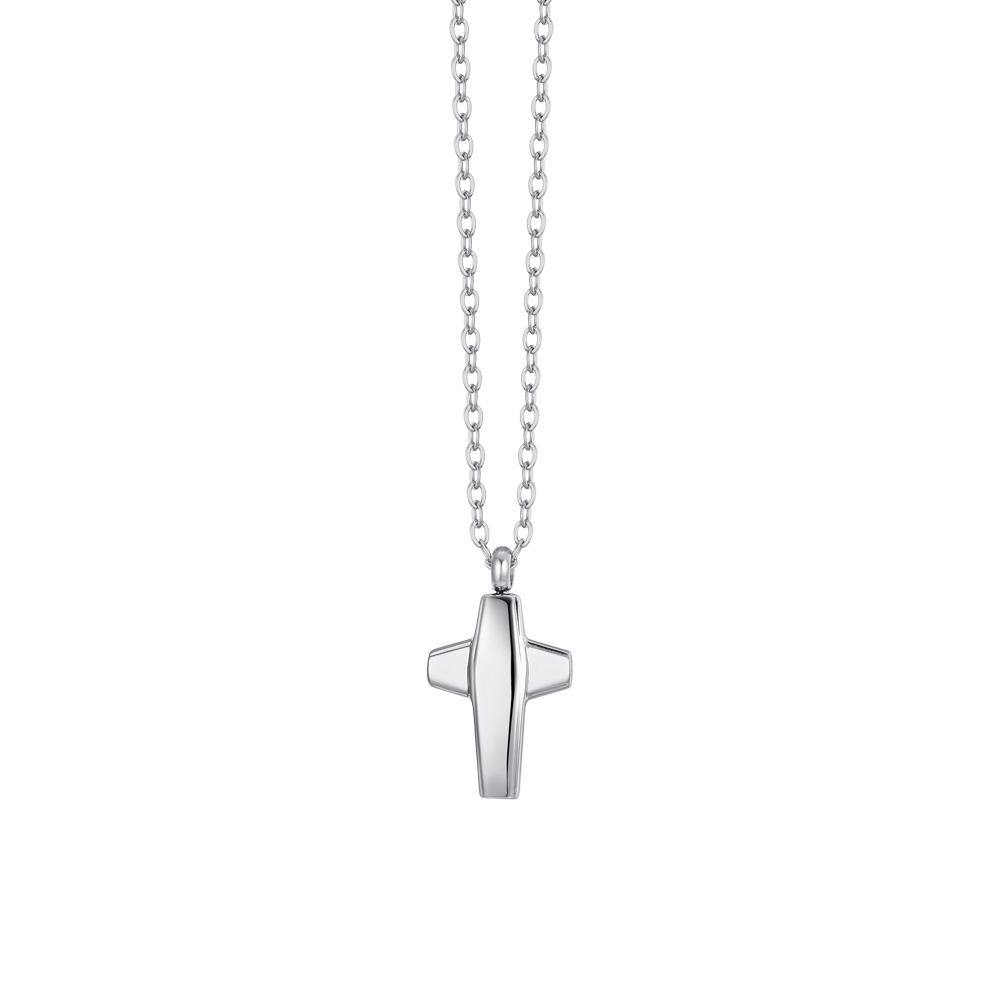 COLLIER EN ACIER POUR HOMMES AVEC CROIX