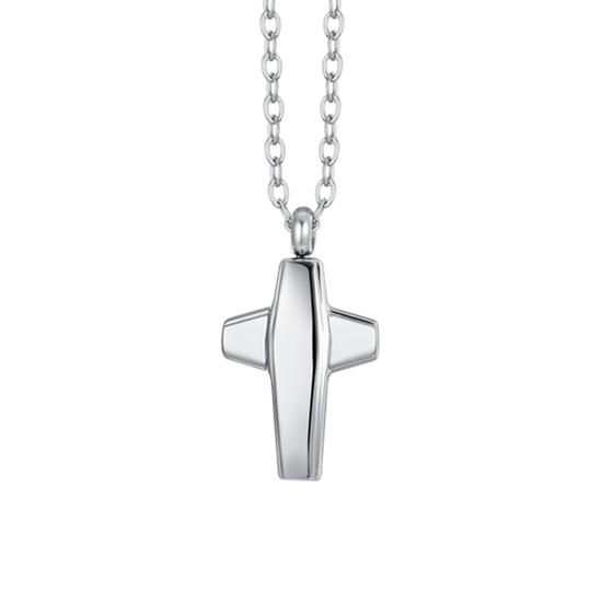 COLLIER EN ACIER POUR HOMMES AVEC CROIX