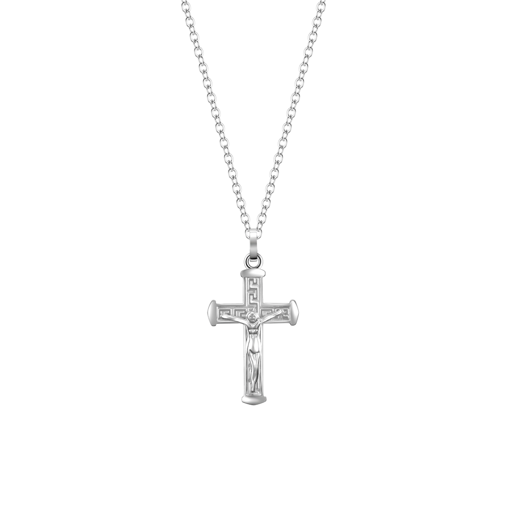 COLLIER HOMME EN ACIER AVEC CRUCIFIX