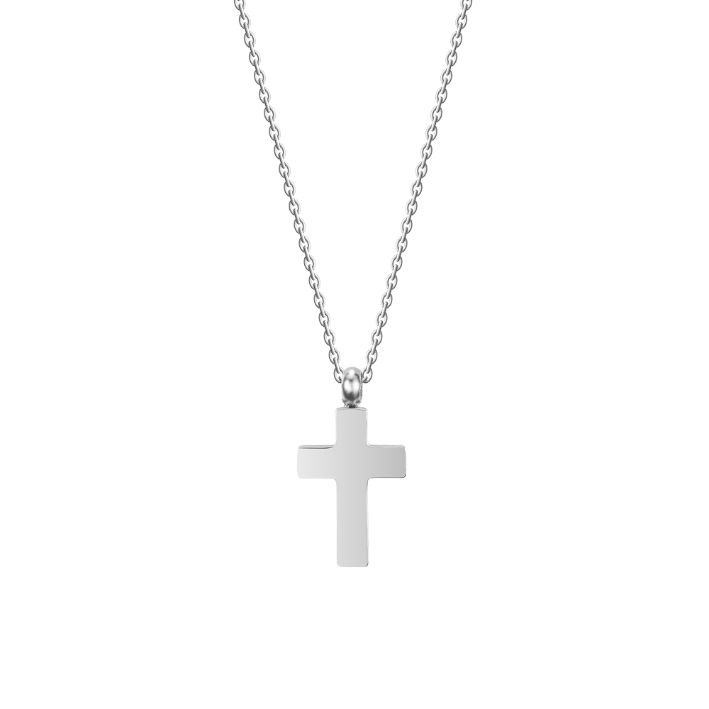 COLLIER EN ACIER POUR HOMMES AVEC CROIX