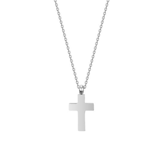 COLLIER EN ACIER POUR HOMMES AVEC CROIX