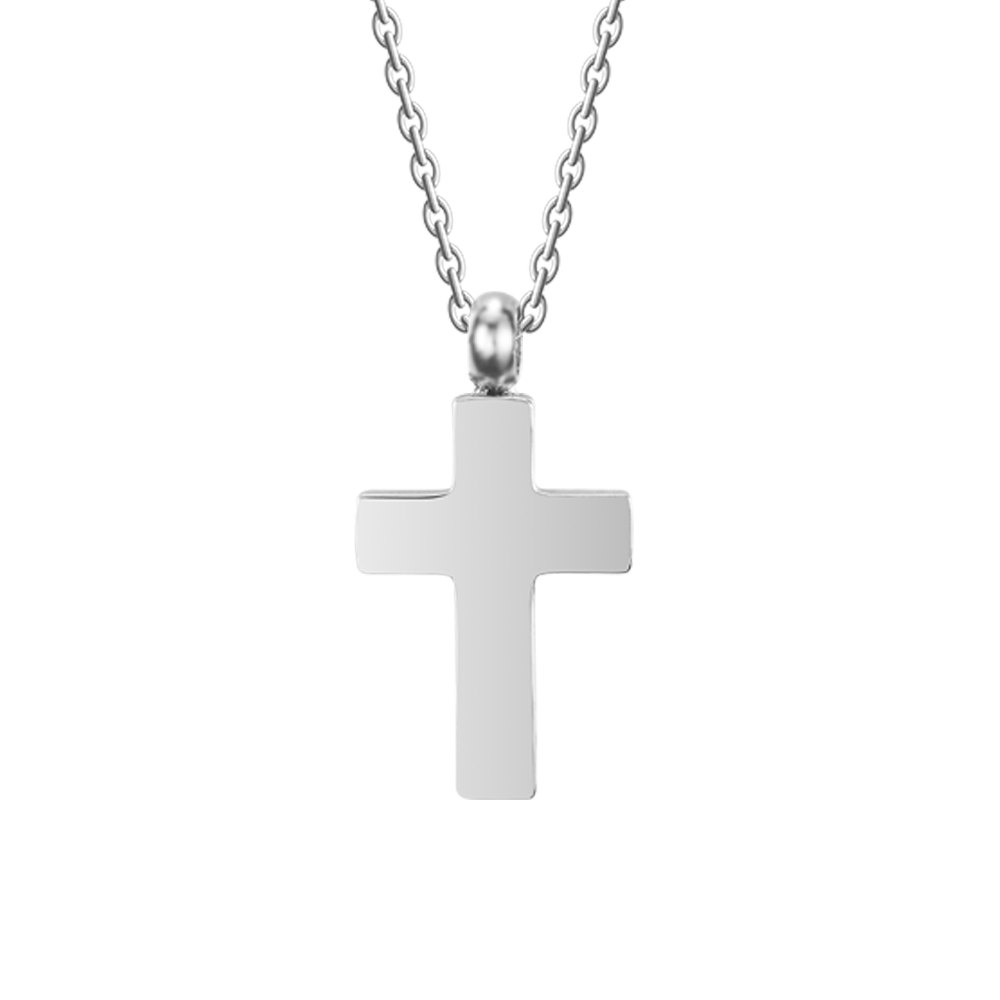 COLLIER EN ACIER POUR HOMMES AVEC CROIX