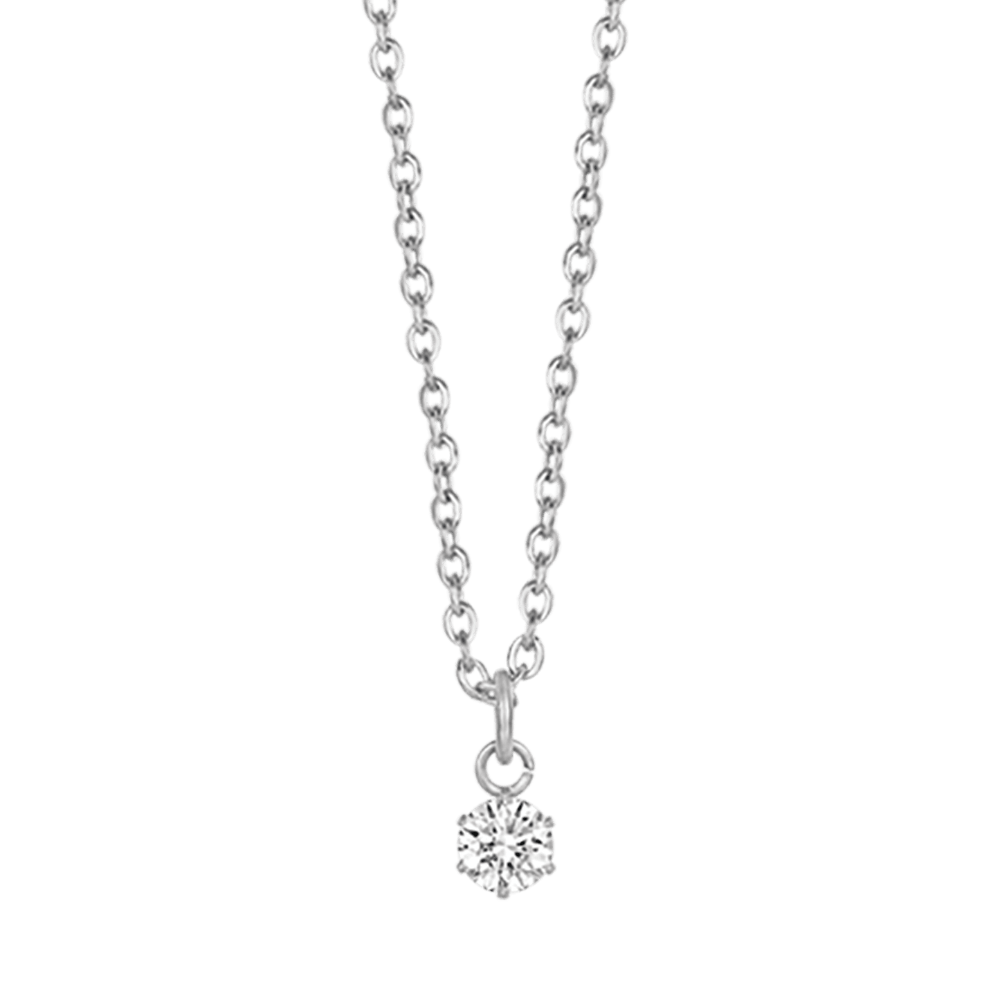 COLLIER POUR FEMME EN ACIER AVEC CRISTAL BLANC DE 4 MM POUR UNE LUMIÈRE PONCTUELLE