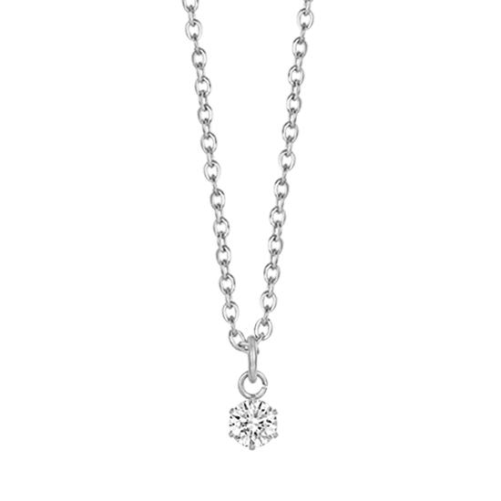 COLLIER POUR FEMME EN ACIER AVEC CRISTAL BLANC DE 4 MM POUR UNE LUMIÈRE PONCTUELLE