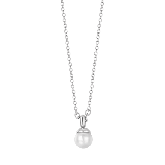 COLLIER EN ACIER POUR DAMES AVEC PERLES DE 4 MM