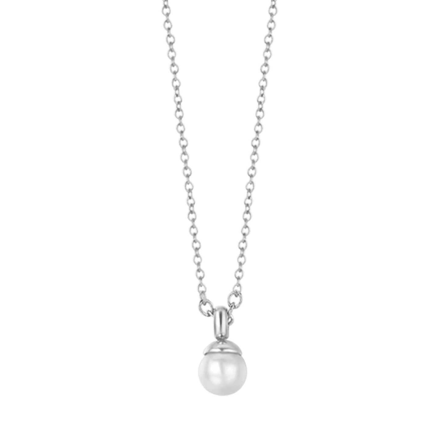 COLLIER EN ACIER POUR DAMES AVEC PERLES DE 4 MM