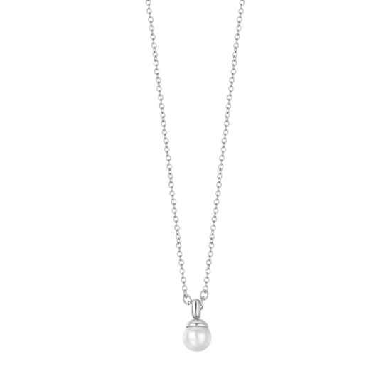 COLLIER EN ACIER POUR DAMES AVEC PERLES DE 4 MM