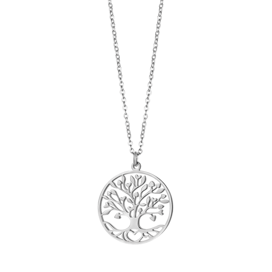 COLLIER LONG EN ACIER POUR FEMMES AVEC ARBRE DE VIE