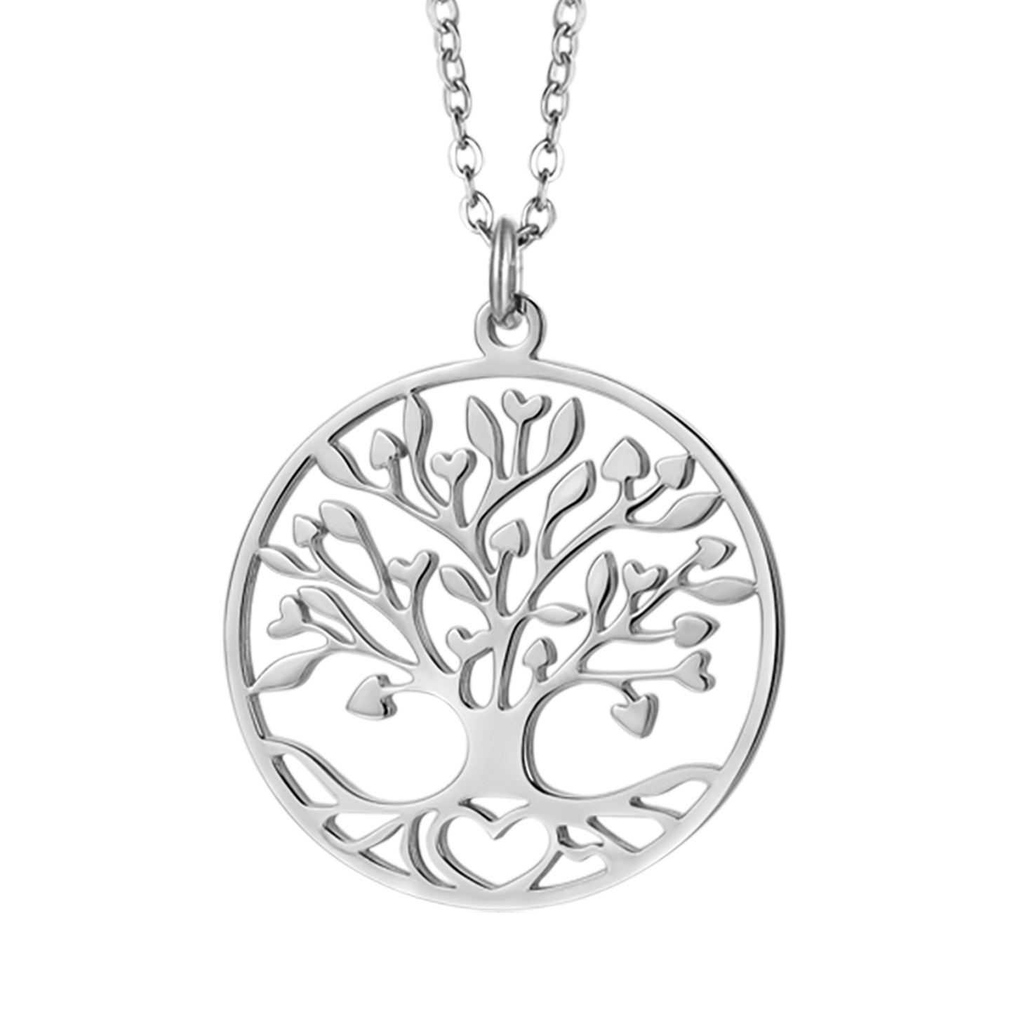 COLLIER LONG EN ACIER POUR FEMMES AVEC ARBRE DE VIE