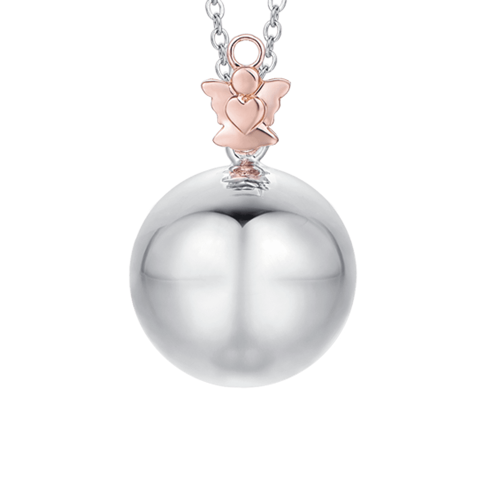 COLLIER PENDENTIF EN MÉTAL POUR FEMME AVEC ANGE IP ROSE