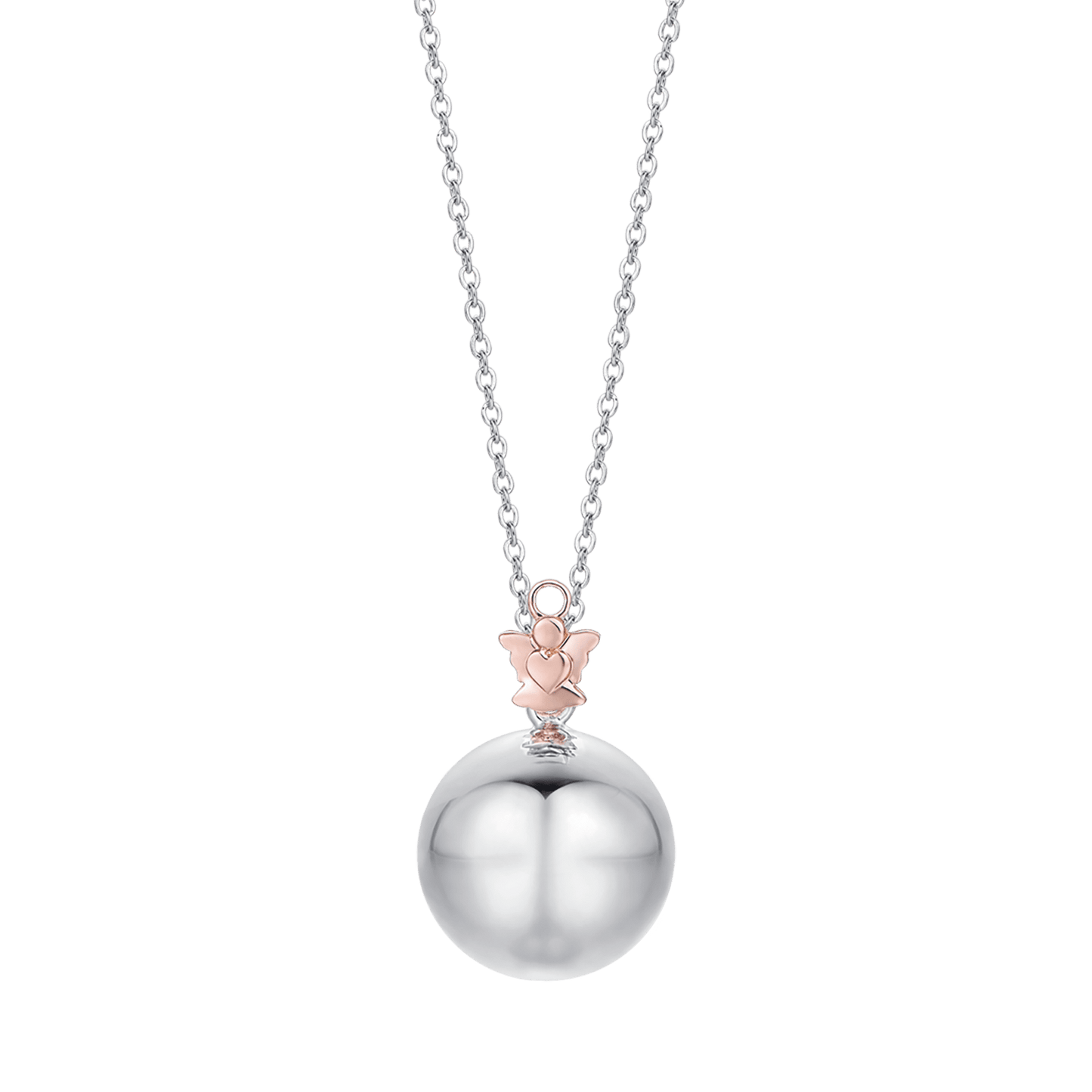 COLLIER PENDENTIF EN MÉTAL POUR FEMME AVEC ANGE IP ROSE