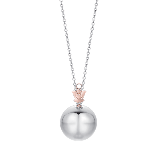 COLLIER PENDENTIF EN MÉTAL POUR FEMME AVEC ANGE IP ROSE