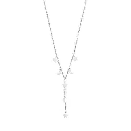 COLLIER EN ACIER AVEC ÉTOILES ET LUNES