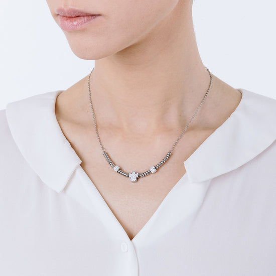 COLLIER D'ANGE EN ACIER AVEC CRISTAUX BLANCS