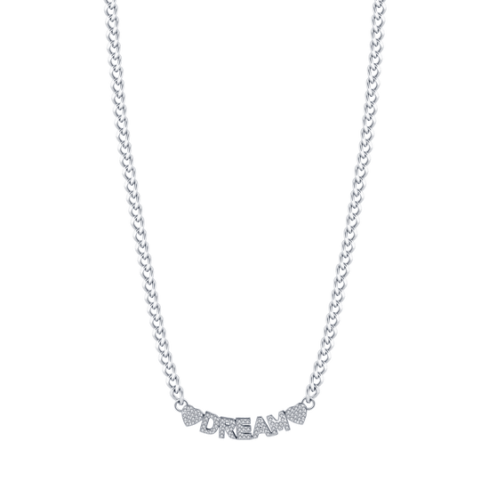 COLLIER POUR FEMME EN ACIER DE RÊVE AVEC CRISTAUX BLANCS