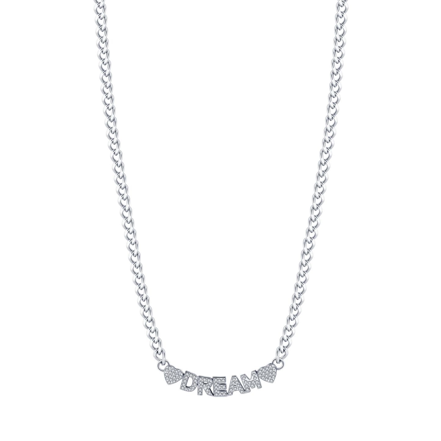 COLLIER POUR FEMME EN ACIER DE RÊVE AVEC CRISTAUX BLANCS