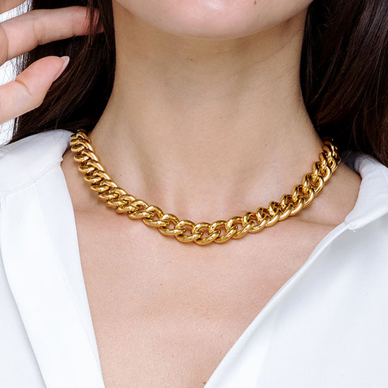 COLLIER EN ACIER POUR FEMMES AVEC CHAÎNETTE