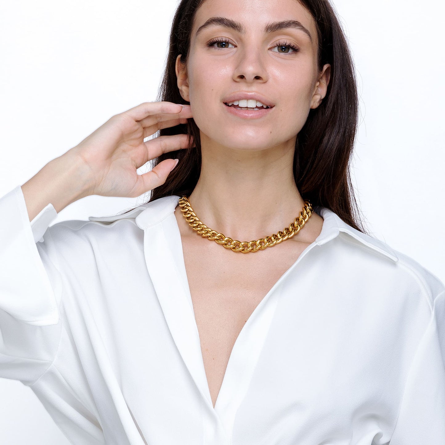 COLLIER EN ACIER POUR FEMMES AVEC CHAÎNETTE