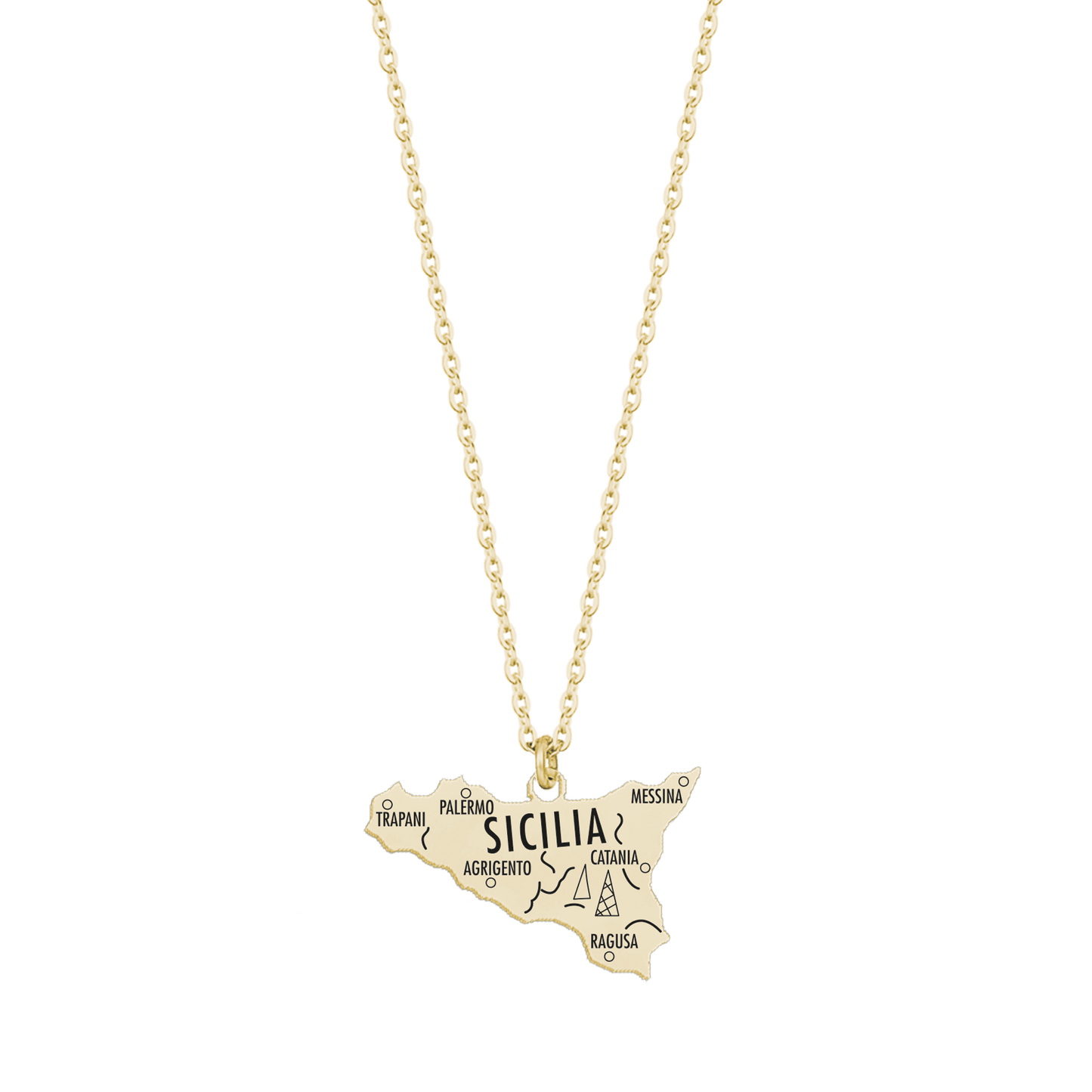 COLLIER SICILIEN EN ACIER IP OR