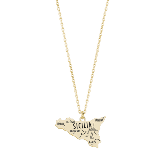 COLLIER SICILIEN EN ACIER IP OR