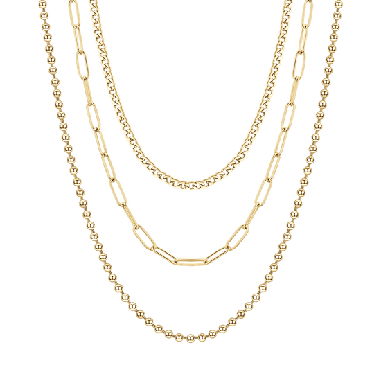 COLLIER MULTIBRINS ACIER IP GOLD